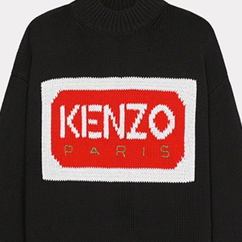 Sizing (W) KENZO x Nigo SS23 Sweater Hitam Logo Jacquard Knit Pullover. FD52PU3853LA-99J