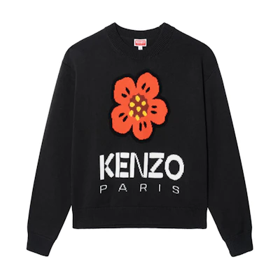 (Women) KENZO NIGO SS23 Chinese New Year Boke Flower Logo Sweater Black FD52PU3803LC-99J