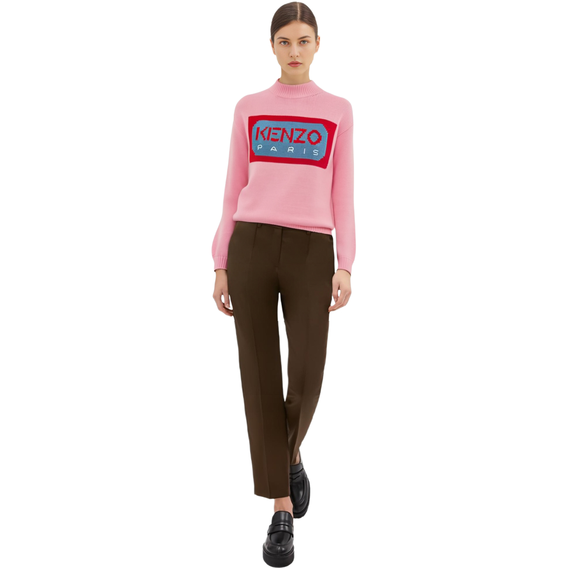 Shop (W) KENZO x Nigo SS23 Pink Jacquard Knit Pullover Sweater Pink. FD52PU3853LA-30