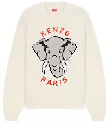 (W) KENZO x Nigo SS23 像素大象提花針織女款米白色毛衣 FD52PU3653BA-02 Buy (W) KENZO x Nigo SS23 像素大象提花針織女款米白色毛衣 FD52PU3653BA-02