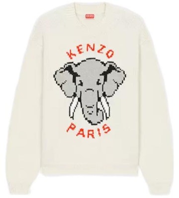 (W) KENZO x Nigo SS23 像素大象提花針織女款米白色毛衣 FD52PU3653BA-02 Order (W) KENZO x Nigo SS23 像素大象提花針織女款米白色毛衣 FD52PU3653BA-02