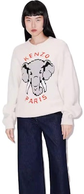 (W) KENZO x Nigo SS23 像素大象提花針織女款米白色毛衣 FD52PU3653BA-02 Purchase (W) KENZO x Nigo SS23 像素大象提花針織女款米白色毛衣 FD52PU3653BA-02