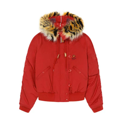 (Women) KENZO Nigo Western Flower FW22 Red Zip Hoodie Jacket. FC62OU1029OC-21