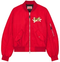 (Women) KENZO Year of the Dragon Red Embroidered Bomber Jacket Casual Zip-Up. FE52BL179YOC-22 (Women) KENZO Year of the Dragon Red Embroidered Bomber Jacket Casual Zip-Up. FE52BL179YOC-22