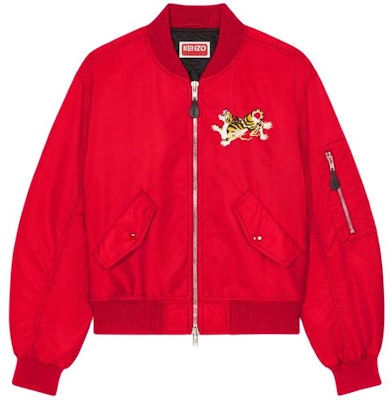 (W) KENZO Jaket Bomber Merah Bordir Year of the Dragon Zip-Up Kasual. FE52BL179YOC-22 Order (W) KENZO Jaket Bomber Merah Bordir Year of the Dragon Zip-Up Kasual. FE52BL179YOC-22