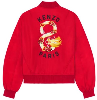 (W) KENZO Jaket Bomber Merah Bordir Year of the Dragon Zip-Up Kasual. FE52BL179YOC-22 Lookbook (W) KENZO Jaket Bomber Merah Bordir Year of the Dragon Zip-Up Kasual. FE52BL179YOC-22