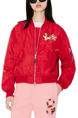 (W) KENZO Jaket Bomber Merah Bordir Year of the Dragon Zip-Up Kasual. FE52BL179YOC-22 Sizing (W) KENZO Jaket Bomber Merah Bordir Year of the Dragon Zip-Up Kasual. FE52BL179YOC-22