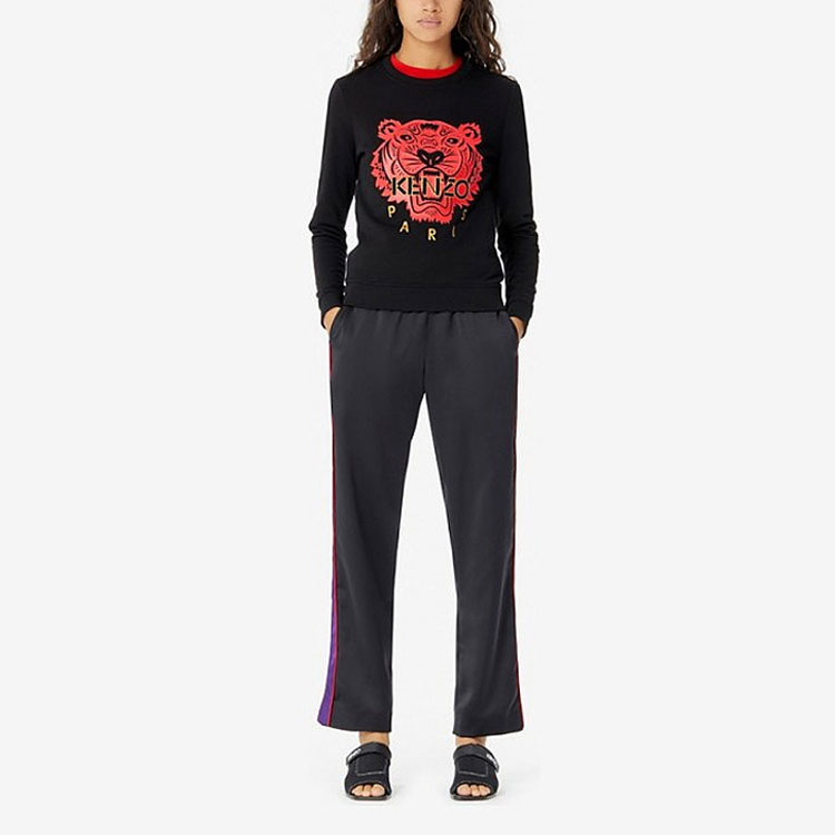 Shop (Women) Kenzo Year of the Rat Tiger Crest Black Long Sleeve Sweatshirt (Women) FA52SW7054Z5-99