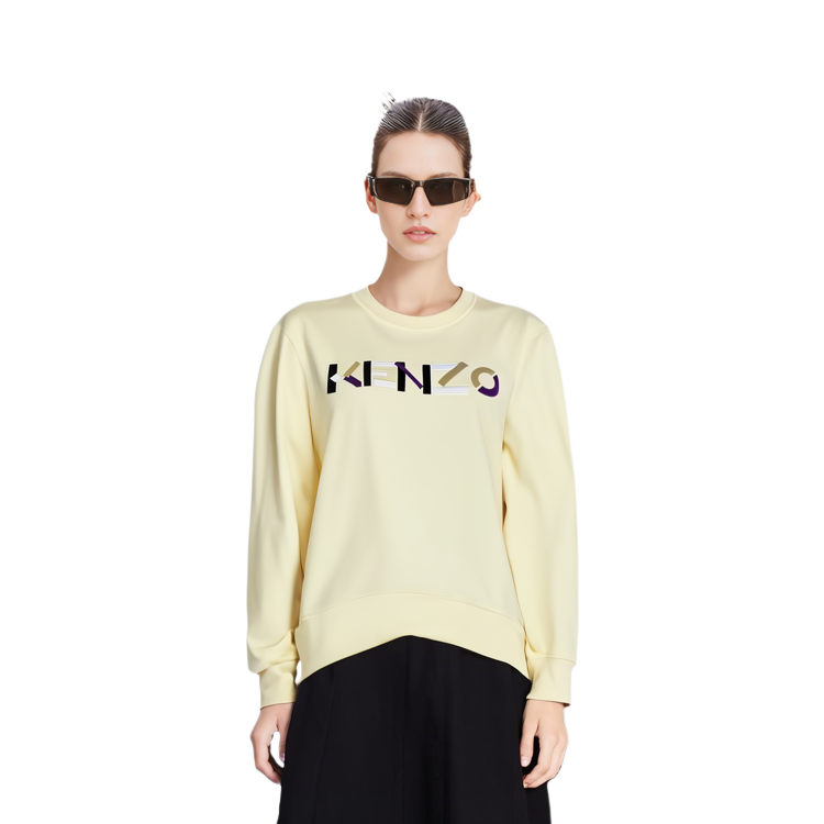 Details for (W) KENZO Kuning Logo Cetak Crewneck Pullover Sweatshirt FB62SW8204MO-04
