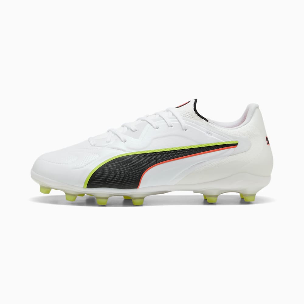 (Women) King 20 Pro FG/AG Soccer Cleats PUMA White-Glowing Red-Yellow Alert 108461-01