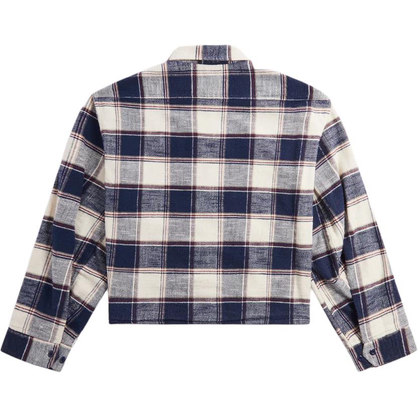 Lookbook (Women) KITH  Plaid Casual Breathable Long Sleeve Shirt Blue White. r13wr259-r346b