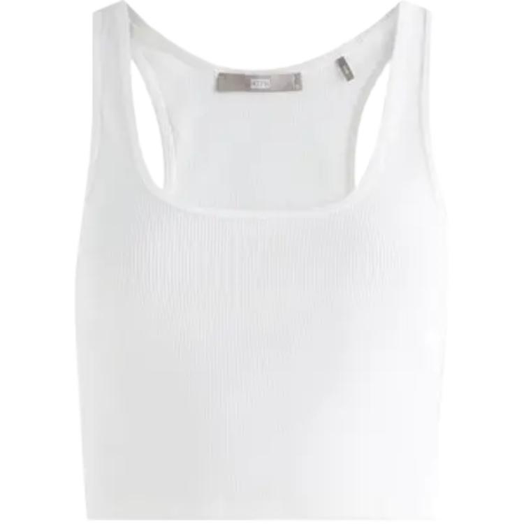 (Women) KITH Solid Square-Neck Sleeveless Crop Tank Top White KHW030109-101