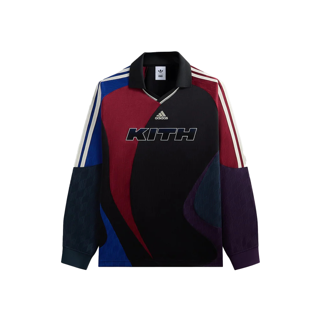 KITH x adidas V-Neck Striped Long Sleeve Football Jersey AAKD4703