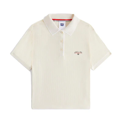 (Women) KITH Wilson Logo Print Short-Sleeve Polo Shirt - White. w91w314130wwte