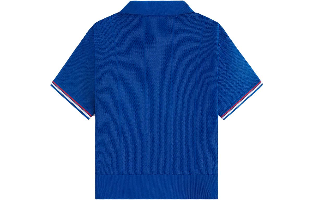 Lookbook (W) KITH x Wilson Kaos Polo Wanita Garis Lengan Pendek Logo Biru W91W314130WNVJ