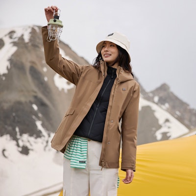 (W) KOLON SPORT Jaket 3-dalam-1 Kalispas Angin & Kalis Air dengan Lapisan Bulu Itik. LKJK4WTT94 6