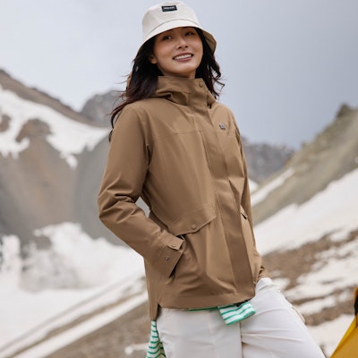 (W) KOLON SPORT Jaket 3-dalam-1 Kalispas Angin & Kalis Air dengan Lapisan Bulu Itik. LKJK4WTT94 2