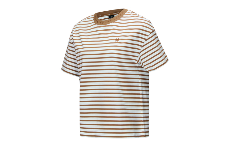 (Women) KOLON SPORT Moisture-Wicking Striped Casual Short Sleeve T-Shirt LKRT4MT716