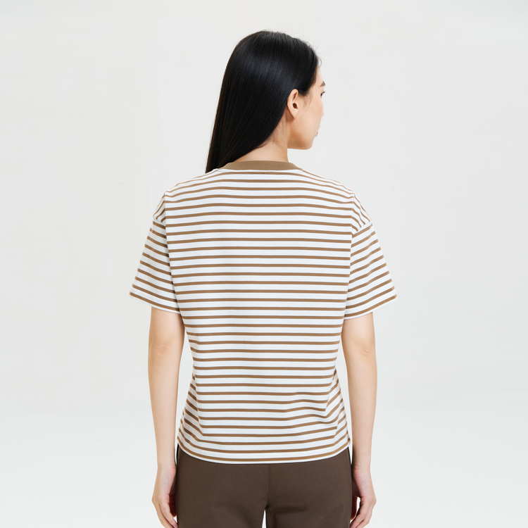 Details for (W) 可隆运动吸湿条纹休闲短袖T恤 LKRT4MT716