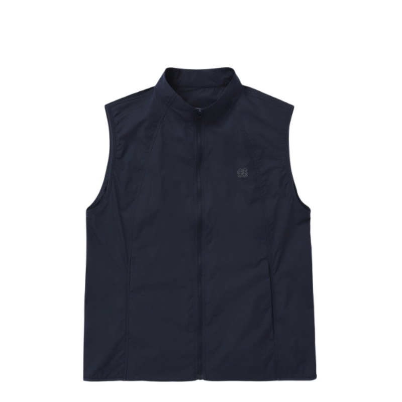 (Women) KOLON SPORT Navy Blue Windproof Waterproof Zip Vest JKVAM24302NAY