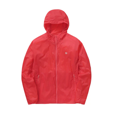(Women) KOLON SPORT Red Hooded Windbreaker Jacket with Logo Design JKJJM24272REX