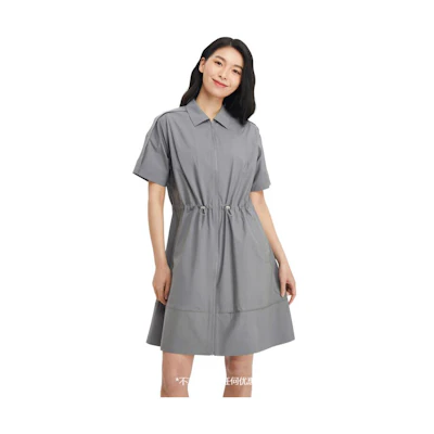 (Women) KOLON SPORT SS24 Outdoor Casual A-line Drawstring Short Sleeve Dress LKOP4MT800
