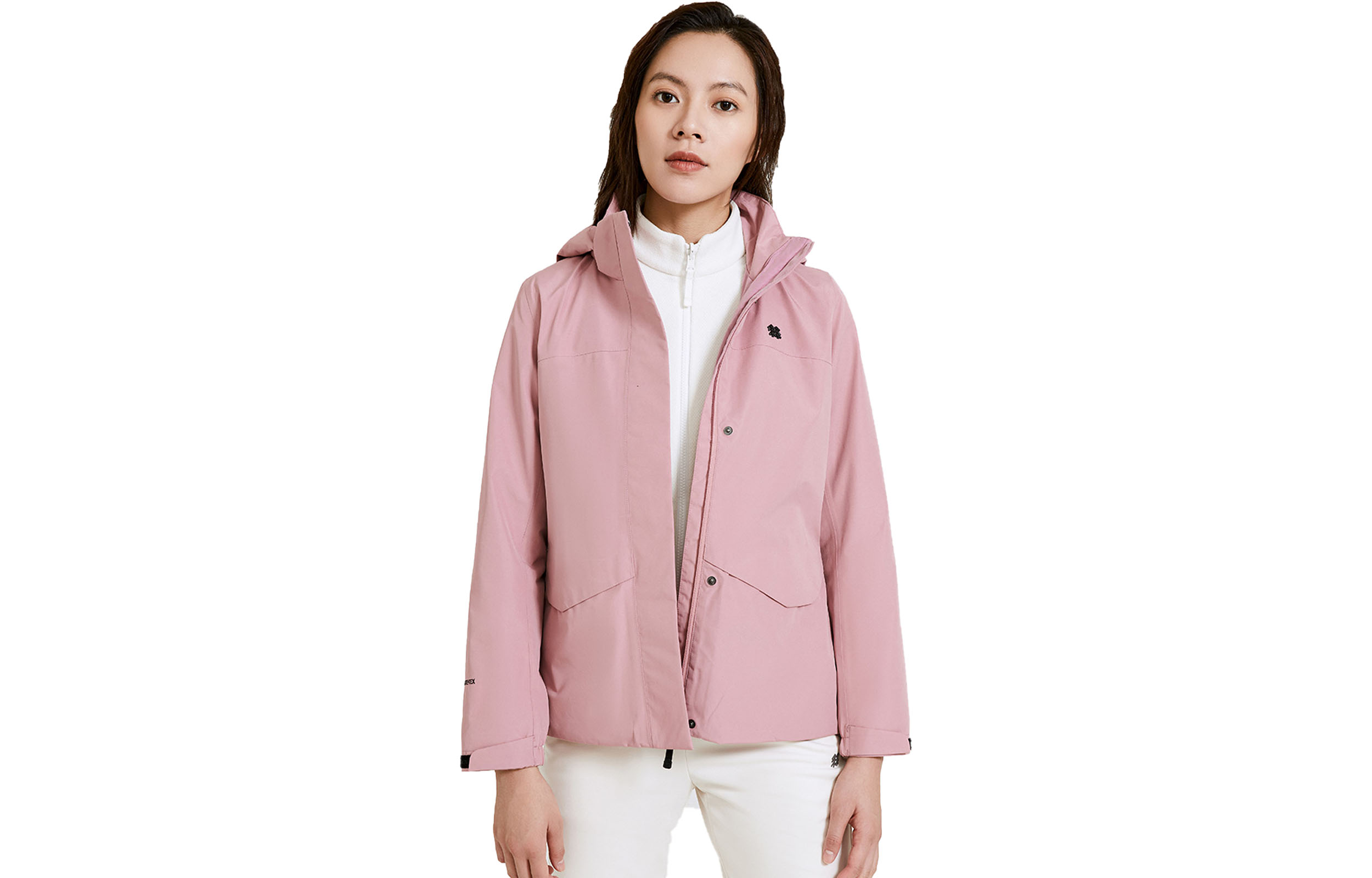 (Women) KOLON SPORT Waterproof Solid Color Hooded Jacket LKGJ2WN134