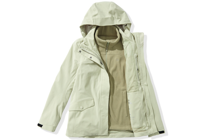 (Women) KOLON SPORT Waterproof Windproof Jacket with Detachable Fleece Liner LKJK3WNT92