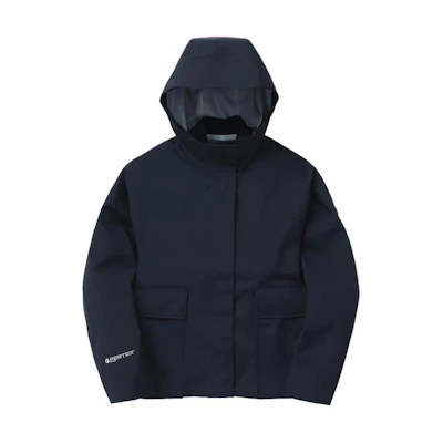 (Women) KOLON SPORT Weather Black Hooded Jacket with Letter Print TVJJS24452DNA