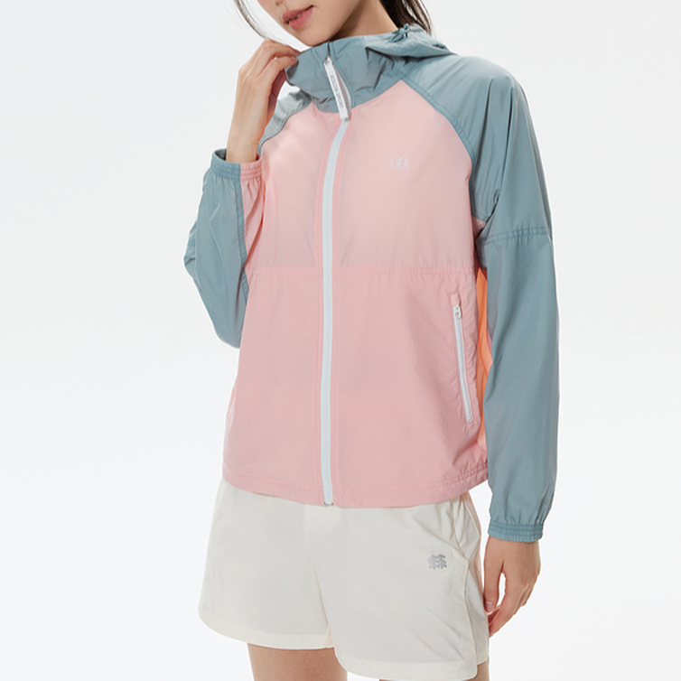 Purchase (W) KOLON SPORT WIND K Jaket Mendaki Tahan Air Warna Blok - Oren LKJK4MNK38