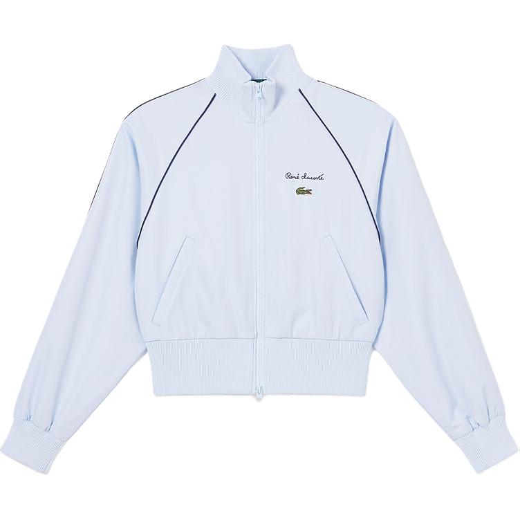 (Women) LACOSTE  Baby Blue Zip-Up Solid Stand Collar Jacket. BF6909