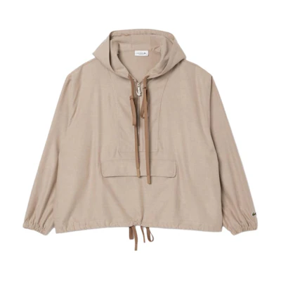 (Women) LACOSTE Beige Oversized Long-Sleeve Jacket. CF4188-ICC