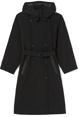 (W) 拉科斯特 黑色连帽双排扣腰带风衣. BF0062-031 Order (W) 拉科斯特 黑色连帽双排扣腰带风衣. BF0062-031