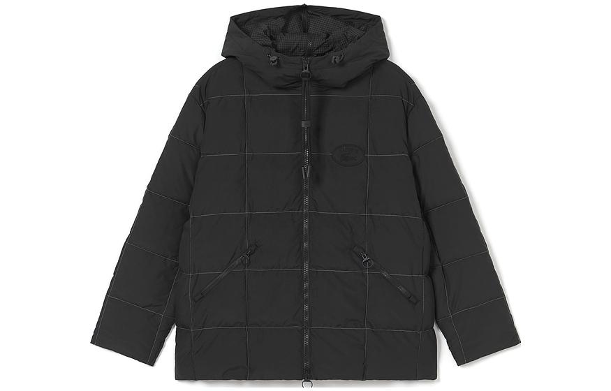 (Women) LACOSTE  Black Quilted Hooded Jacket - Minimalist Warm Casual Style BF4449-031