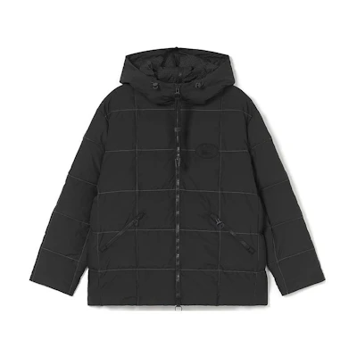 (Women) LACOSTE Black Quilted Hooded Jacket - Minimalist Warm Casual Style BF4449-031
