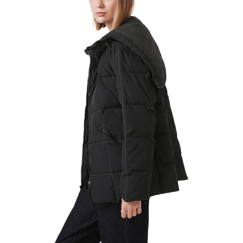 Shop (W) LACOSTE 黑色格紋連帽外套 - 簡約保暖休閒款 BF4449-031