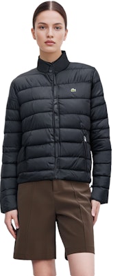 (W) LACOSTE Jaket Hitam Pendek Kerah Berdiri Down BF5482-031 Cheap (W) LACOSTE Jaket Hitam Pendek Kerah Berdiri Down BF5482-031