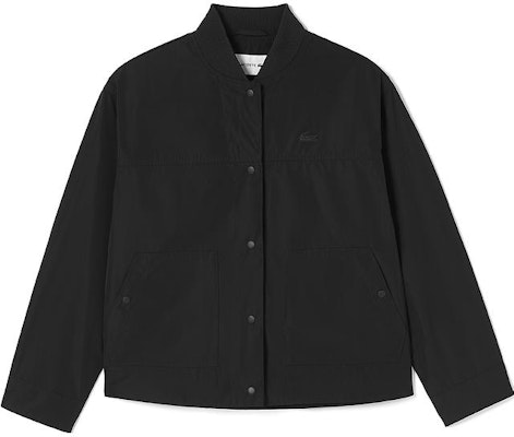 (Women) LACOSTE Black Solid Single-Breasted Stand Collar Jacket. BF2963-031 Buy (Women) LACOSTE Black Solid Single-Breasted Stand Collar Jacket. BF2963-031