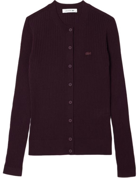 women-lacoste-brown-knit-cardigan-sweater-with-animal-logo-design-af-2560-bzd