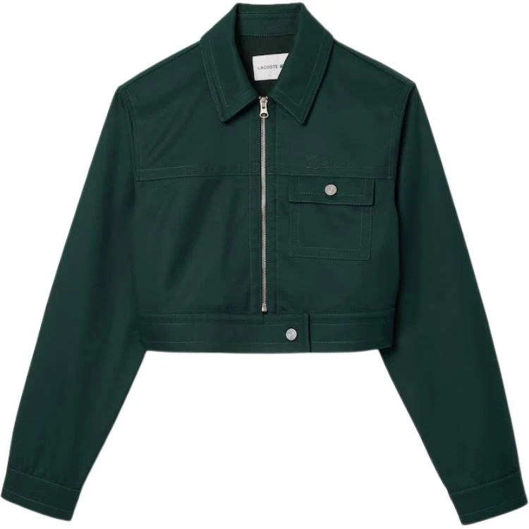 women-lacoste-classic-collared-long-sleeve-jacket-cypress-green-bf-3981-yzp