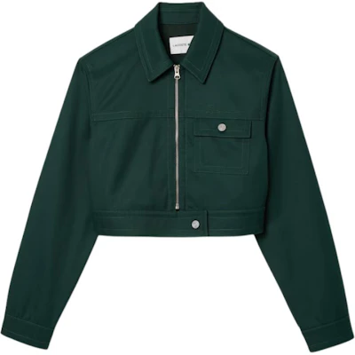 (Women) LACOSTE Classic Collared Long-Sleeve Jacket - Cypress Green. BF3981-YZP Buy (Women) LACOSTE Classic Collared Long-Sleeve Jacket - Cypress Green. BF3981-YZP
