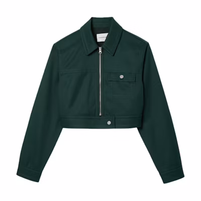 (Women) LACOSTE Classic Collared Long-Sleeve Jacket - Cypress Green. BF3981-YZP