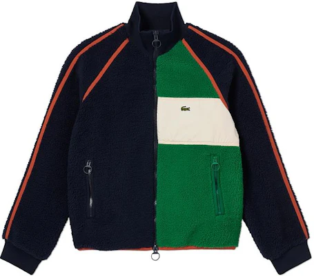 (W) LACOSTE 拼色拉鍊運動外套 海軍藍/白色-綠色 BF5832-PQI Order (W) LACOSTE 拼色拉鍊運動外套 海軍藍/白色-綠色 BF5832-PQI
