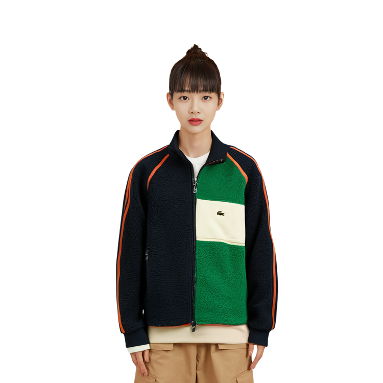 (Women) LACOSTE  Colorblock Zip-Up Track Jacket Navy/White-Green BF5832-PQI 圖 3