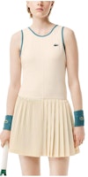 (Women) LACOSTE Contrast Print Sleeveless Pleated Tennis Dress Set. EF7451 (Women) LACOSTE Contrast Print Sleeveless Pleated Tennis Dress Set. EF7451