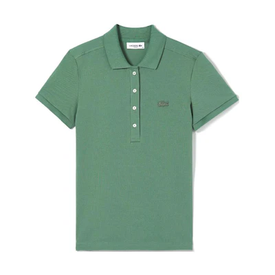 (Women) LACOSTE Embroidered Logo Green Short Sleeve Polo Shirt. PF5462-KX5