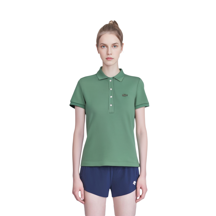 Purchase (Women) LACOSTE  Embroidered Logo Green Short Sleeve Polo Shirt. PF5462-KX5