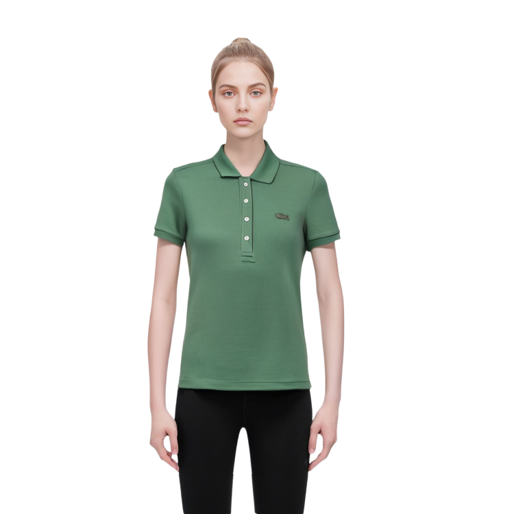 Sizing (Women) LACOSTE  Embroidered Logo Green Short Sleeve Polo Shirt. PF5462-KX5