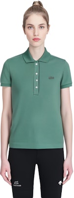 (Women) LACOSTE Embroidered Logo Green Short Sleeve Polo Shirt. PF5462-KX5 Cheap (Women) LACOSTE Embroidered Logo Green Short Sleeve Polo Shirt. PF5462-KX5