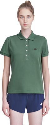 (Women) LACOSTE Embroidered Logo Green Short Sleeve Polo Shirt. PF5462-KX5 1